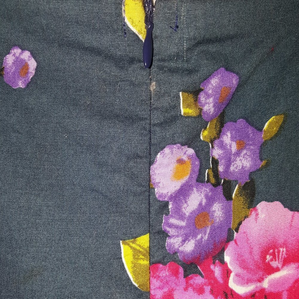 Navy Pink Rose Summer Cocktail Dress - Size 9 - Medium - Picture 12 of 12
